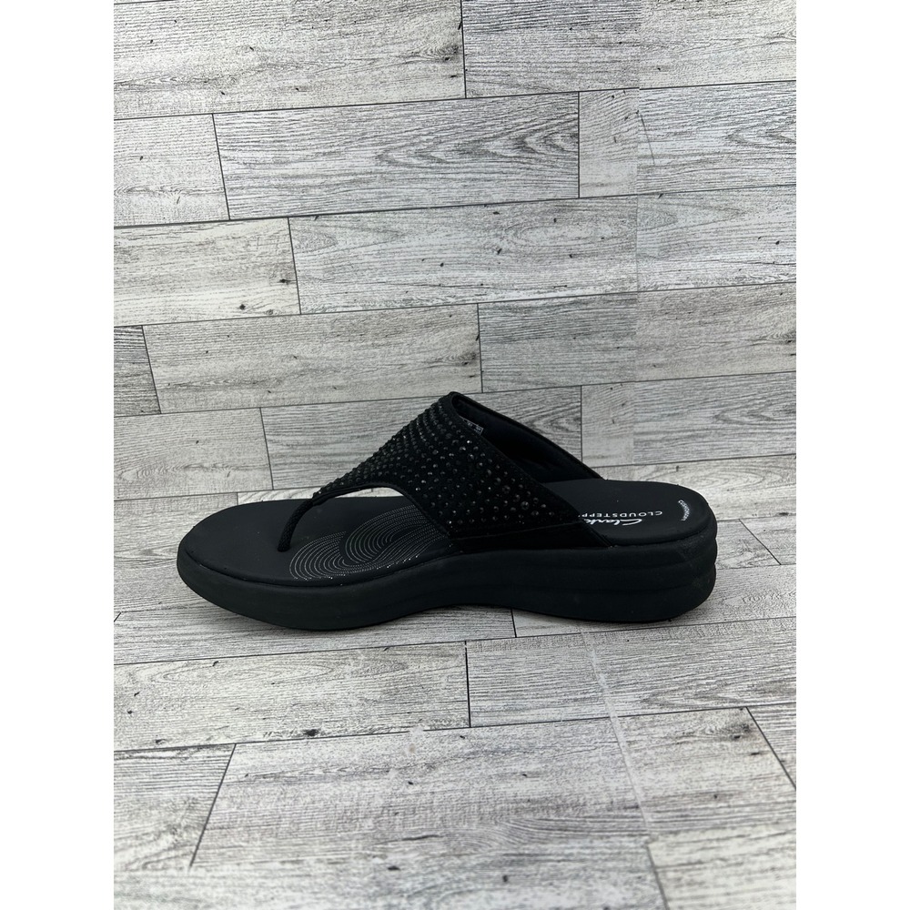 Clarks Black Embellished Thong Sandals - Picture 4 of 14